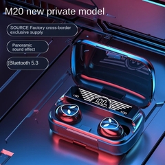 Tai nghe bluetooth TWS M20 (giống mẫu M10, F9) V5.3 kiểu dáng airpods có đế sạc có màn hình lcd [BH 3 tháng]