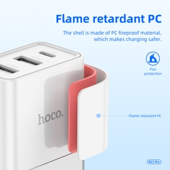 Cóc sạc nhanh 30w HOCO N21 PRO (2 cổng usb + 1 cổng type-c) QC3.0 PD chính hãng [BH 1 năm]
