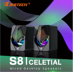 Loa vi tính 3.5 JERTECH S8 mẫu loa có led siêu đẹp