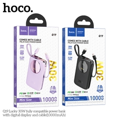 Pin sạc nhanh 30w HOCO Q19 10.000mAh dự phòng PD30W, có màn hình led kèm 2 dây liền thân chính hãng [BH 1 NĂM]