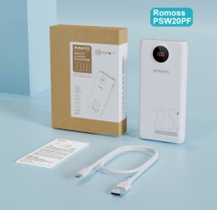 Pin sạc nhanh 22.5w ROMOSS PSW20PF 20.000mAh dự phòng QC3.0+PD 22.5W chính hãng [BH: 12 Tháng]