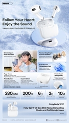 Tai nghe bluetooth REMAX Cozybuds W37 True Wireless V5.4 kiểu dáng airpods chính hãng [BH: 1 năm]