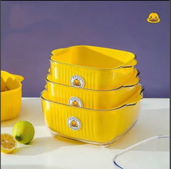 Bộ thau kèm rổ đựng hình Vịt Yellow Duck siêu xinh [BH: NONE]