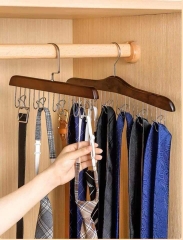 Móc cán gỗ đa năng gồm 8 móc nhỏ treo phơi đồ lót, dây nịt, treo chổi đa năng