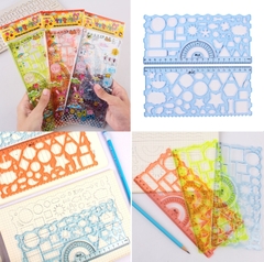 Set 2 thước kẻ chữ nhật in hình học họa tiết đa mẫu (dài 20cm)