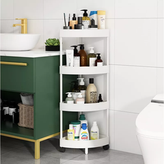 Kệ nhựa góc tường 4 tầng có bánh xe tiện lợi [BH: NONE]