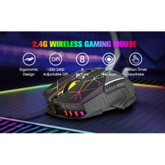 Chuột không dây Gaming X18 sử dụng pin sạc kết nối không dây có đèn led [BH 1 năm]