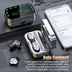 Tai nghe bluetooth mini YD05 màn hình led (2 tai kiểu airpods có doc sạc) nhỏ gọn [BH: 3 THÁNG]