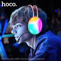 Tai nghe Headphone Chụp tai Gaming HOCO W109 Plus Rich có dây USB 7.1 chính hãng [BH 1 NĂM]