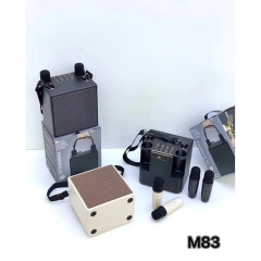Loa karaoke mini POWERFUL M-83 tặng kèm 2 micro không dây [BH: 3 tháng]