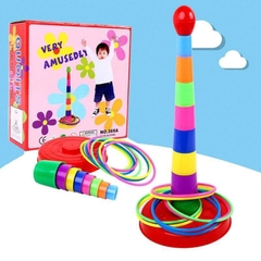 Bộ đồ chơi xây tháp ném vòng nhiều màu sắc [BH: NONE]