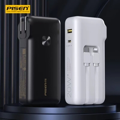 Pin sạc nhanh 22.5w PISEN D-313 20.000mAh chính hãng kèm cáp liền pin, có phích cắm sạc trực tiếp  [BH 1 năm]