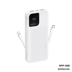 Pin sạc dự phòng Remax RPP-658 20.000mAh kèm cáp liền pin 2.4A chính hãng [BH 1 năm]