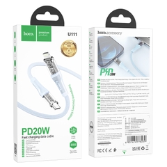 Cáp sạc nhanh 20w Hoco U111 (c-l) PD Type C RA IPHONE trong suốt chính hãng [BH 1 Năm]