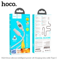 Cáp sạc nhanh tự ngắt 3A Hoco U124 usb ra Type C dây silicon chính hãng [BH 1 Năm]