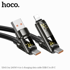 Cáp sạc đa năng 4in1 HOCO U143 cáp USB/Type C ra Iphone/Type C sạc nhanh 240w dài 1,2m chính hãng