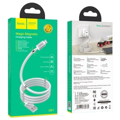 Cáp sạc nhanh 2.4A HOCO U91 cáp USB ra MICRO dây có nam châm tự hít siêu gọn dài 1m2 chính hãng
