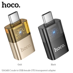 Bộ chuyển đổi HOCO UA36B (C-USB) OTG Type C đực sang USB cái mẫu trong suốt siêu đẹp