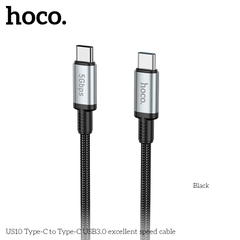 Cáp sạc Hoco US10 2 đầu Type C ra Type C (C-C) truyền dữ liệu tốc độ cao 5Gbps usb 3.0 dài 50cm chính hãng [Bh 1 Năm]