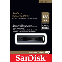 USB 3.2 SanDisk Extreme Pro CZ880 128GB vỏ nhôm cao cấp chính hãng [BH: 2 NĂM]