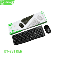 Combo phím chuột không dây DEIOG DY-V31 MÀU ĐEN dành cho dân văn phòng siêu đẹp chính hãng [BH 1 Năm]