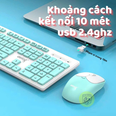 Combo bàn phím chuột không dây Deiog V68 - Màu đen chính hãng [BH 1 năm]