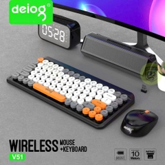Combo Bàn Phím Chuột Không Dây Deiog V51 Hàng Chính Hãng [BH 1 Năm]6l8