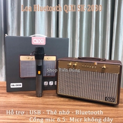 Loa bluetooth karaoke QIXI SK-2030 tặng kèm 1 micro không dây hát karaoke [BH: 3 tháng]