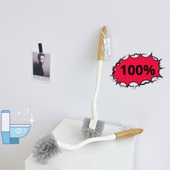 Cây chà toilet đầu cong cán vân gỗ [BH: NONE]