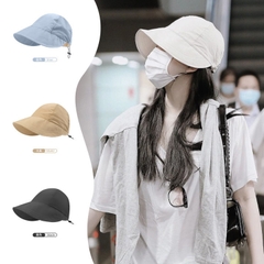 Mũ Nón Bucket Nửa Đầu Chống Nắng Hàn Quốc Lưỡi Trai Khoá Rút Phía Sau