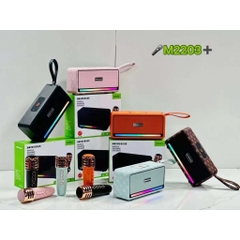 Loa bluetooth karaoke BOOMS BASS M2203+ kèm 1 micro không dây có đèn led siêu đẹp cực hay xách tay chính hãng [BH 6 tháng]