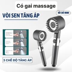 Vòi sen nhà tắm tăng áp kèm gai đầu massage đa năng 4 trong 1 có dây [BH: NONE]