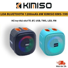 Loa bluetooth KIMISO KMS-199 PowerFull Bass Boost chống nước, có đèn led RGB siêu đẹp, nghe cực hay chính hãng [BH 6 tháng] / pktn sale