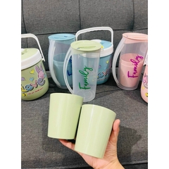 Bộ ca kèm ly nhựa TLT uống nước GIA ĐÌNH [BH: NONE]