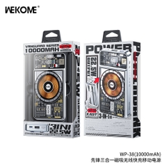 Pin Sạc dự phòng 22.5W không dây Wekome WP-38 dung lượng 10.000mAh 3in1 kèm dây, trong suốt, có màn hình hiển thị % pin [BH: 6 THÁNG]
