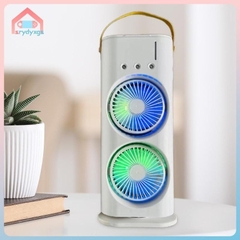 Quạt phun sương 2 lồng cao cấp có remote [BH Test]