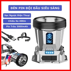 Đèn pin đội đầu T998 siêu sáng chống nước 2 pin trâu