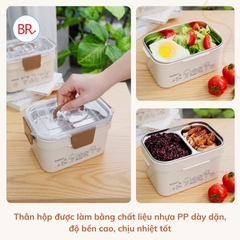 Hộp đựng cơm giữ nhiệt 2 tầng HKR-6566 có quai xách tiện lợi D20xR14.5xC12 (cm) [BH: NONE]