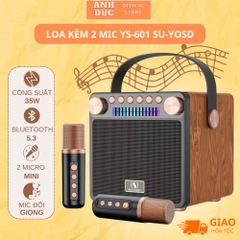 Loa bluetooth karaoke YOSD YS-601 kèm 2 micro không dây siêu đẹp cực hay xách tay chính hãng [BH 6 tháng]