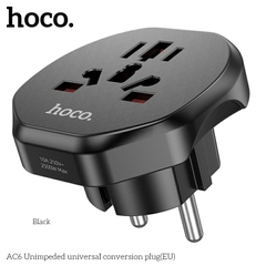 Phích cắm điện đa năng HOCO AC6 chân tròn nhỏ dọn tiện lợi mang theo du lịch