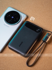 Pin sạc nhanh 22.5w ANKER A1257 10.000mAh dự phòng, có màn hình hiển thị % pin, dây treo chính hãng [BH: 1 NĂM]