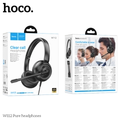 Tai nghe có dây 3.5 Headphone HOCO W112 mẫu tai nghe chụp tai có mic siêu đẹp [BH 1 Năm]