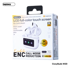 TAI NGHE BLUEOOTH REMAX COZYBUDS W20 CÓ MÀN HÌNH CẢM ỨNG AIRPODS TRUE WIRELESS BLUETOOTH V5.4 ENC CHÍNH HÃNG [BH 1 NĂM]
