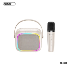 Loa bluetooth karaoke REMAX RM-H13 mẫu loa xách tai mni có đèn led kèm 1 micro siêu hay [Bh 1 Năm]