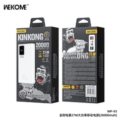 Pin sạc nhanh 27W WEKOME WP-93 KINGKONG 20.000mAh có màn hình hiển thị % pin chính hãng  [BH: 1 năm]