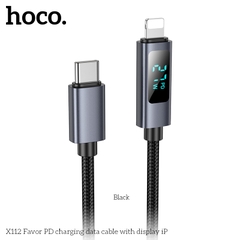 Cáp sạc nhanh 27w HOCO X112 Type C ra Iphone (c-l) cáp dây dù kèm màn hình báo W siêu đẹp[BH 1 Năm]