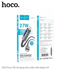 Cáp sạc nhanh 27w HOCO X112 Type C ra Iphone (c-l) cáp dây dù kèm màn hình báo W siêu đẹp[BH 1 Năm]