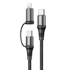 Cáp sạc nhanh 60w HOCO X50 2in1 cáp Type C ra Iphone/Type C đa năng dài 1m