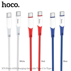 Cáp sạc dây dù Hoco X70 (c-c) 2 đầu Type-C ra Type-C 60W chính hãng [BH 1 NĂM]