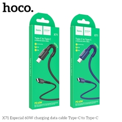 Cáp sạc nhanh 60w HOCO X71 Type C ra Type C (c-c) dây dù chính hãng [BH 1 Năm]